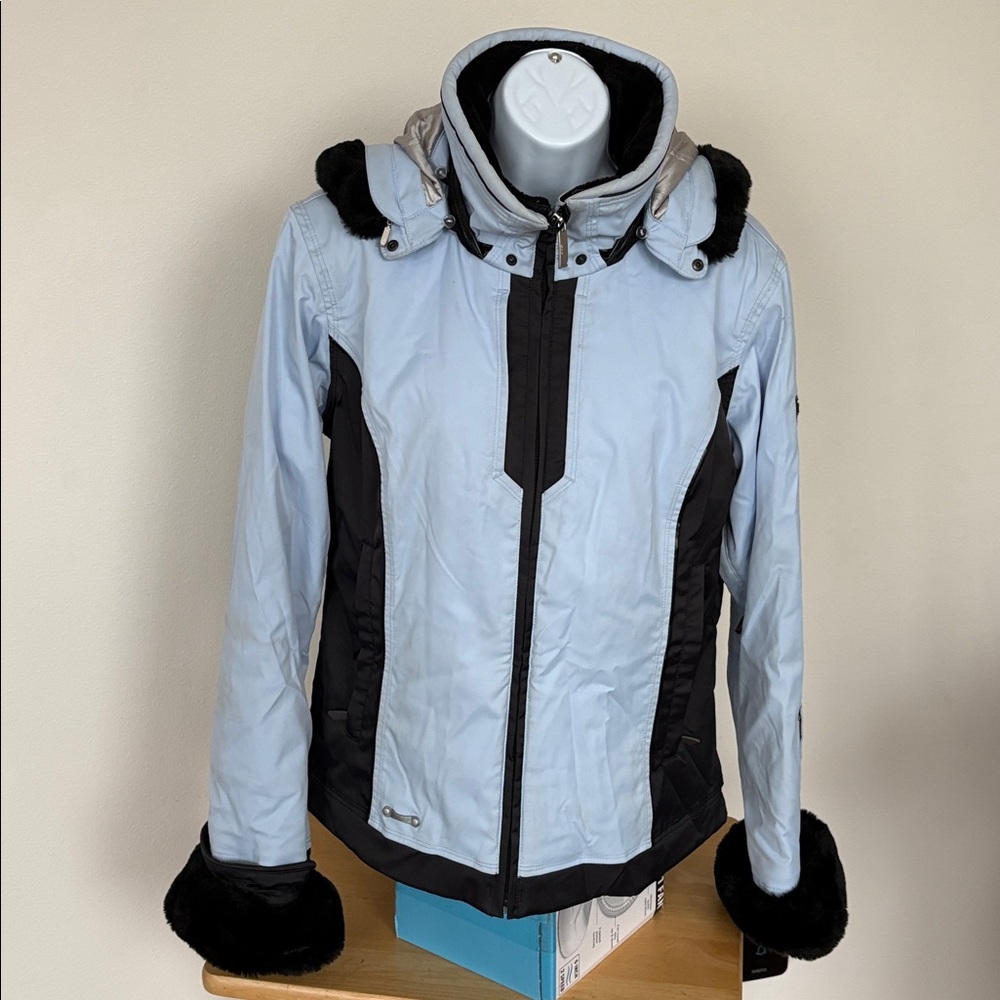 Spyder Stylish Ski Snowboarding Jacket with Fur Trim Size 8